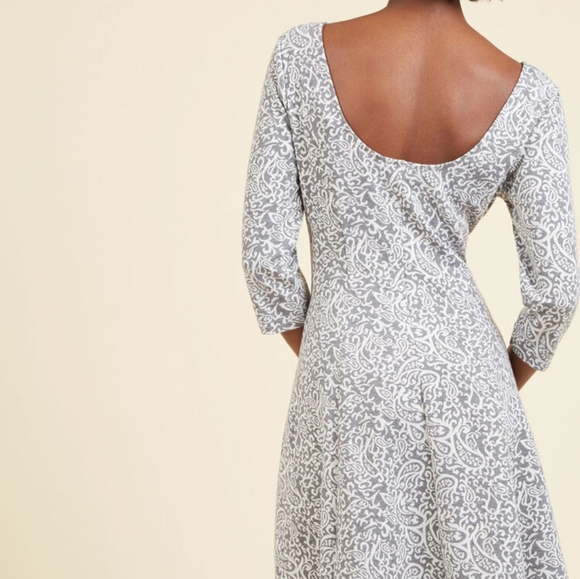 Modcloth In the Mix Knit Paisley Skater Dress S - Picture 2 of 7